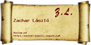 Zachar László névjegykártya